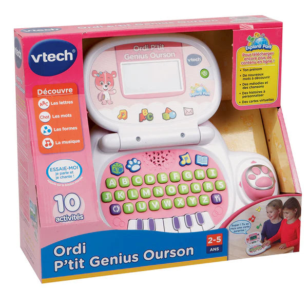 💻🧸 P’tit Genius Ourson – Ordinateur Éducatif Rose – Dès 2 ans-VTECH