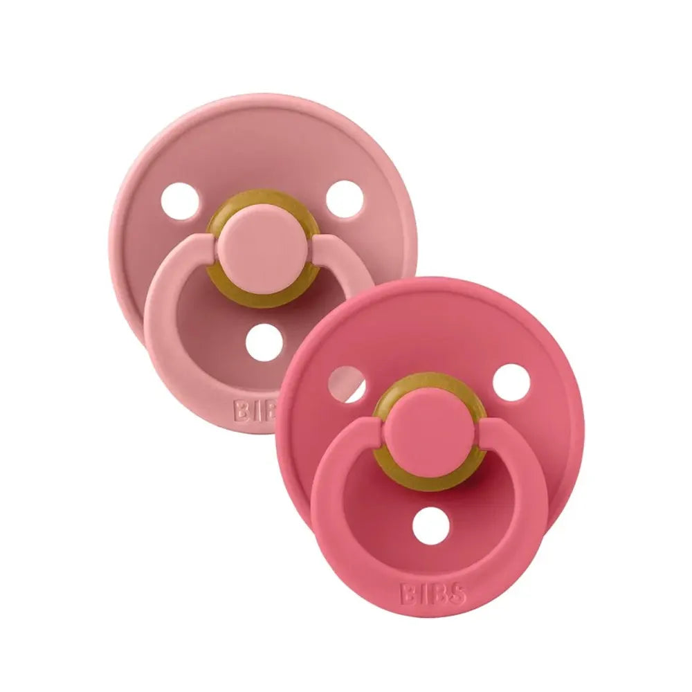 Sucettes BIBS Colour Round Dusty Pink / Coral (0-6mois) -BIBS