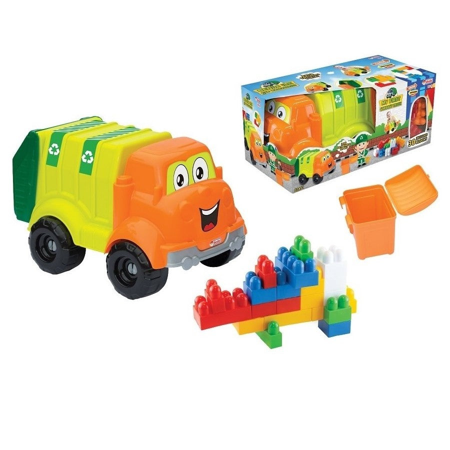 Camion à Ordures avec 30 Pièces de Construction-DEDE