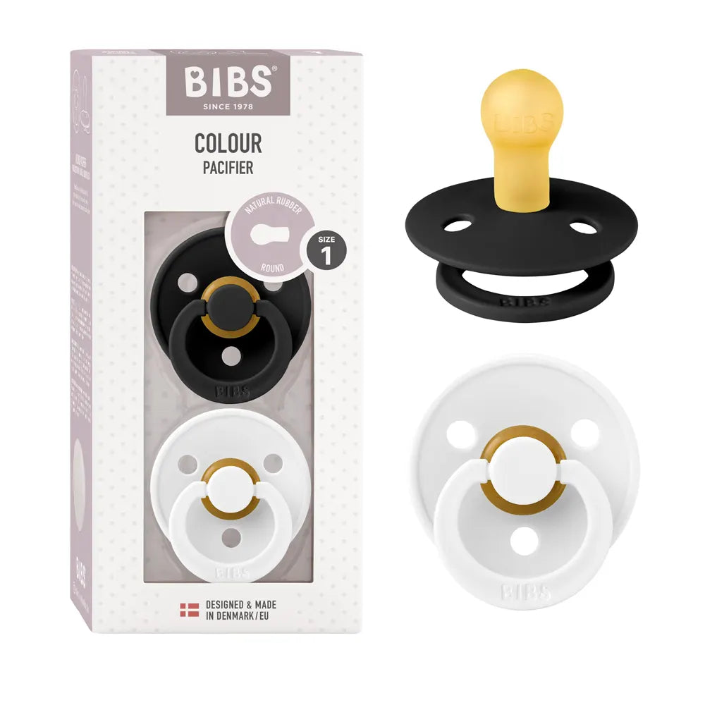 Sucettes BIBS Colour Round Black / White (6-18mois)-BIBS