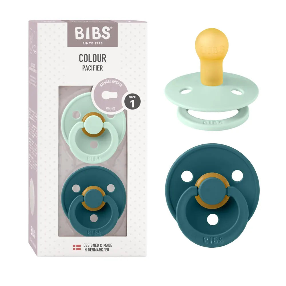 Sucettes BIBS Colour Round Nordic Mint / Forest Lake (6-18mois)-BIBS
