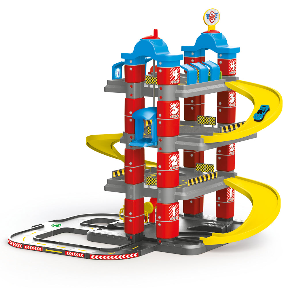 Dolu– Garage de jeu interactif avec ascenseur et voitures en métal