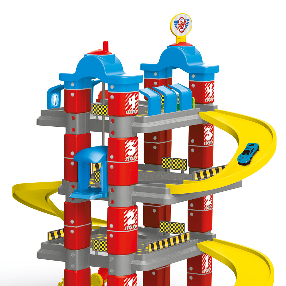 Dolu– Garage de jeu interactif avec ascenseur et voitures en métal