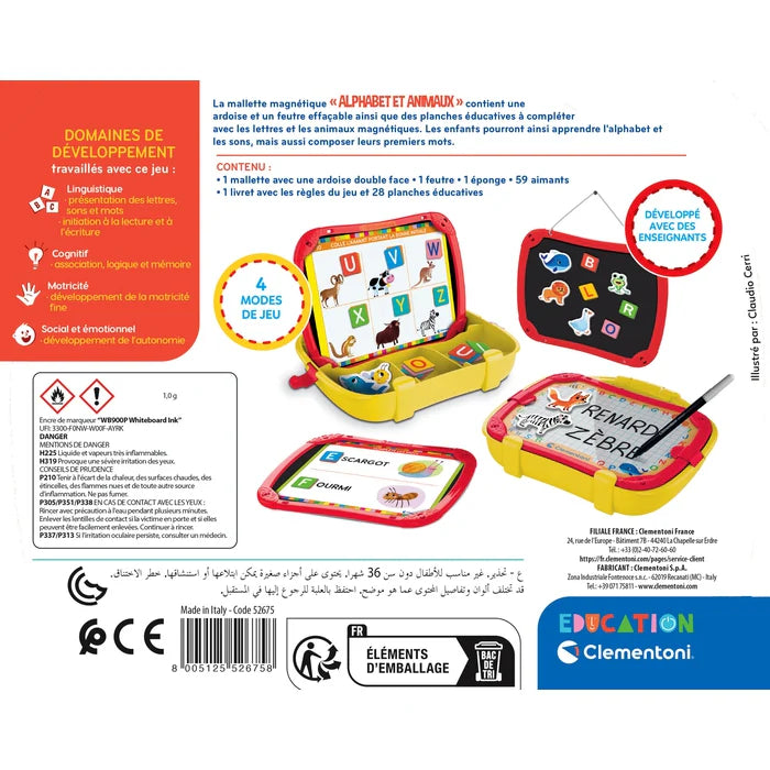 Mallette Magnétique – Alphabet et Animaux – Clementoni