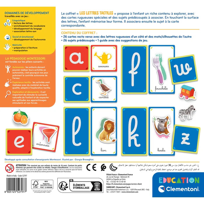 Les Lettres Tactiles – Montessori – CLEMENTONI