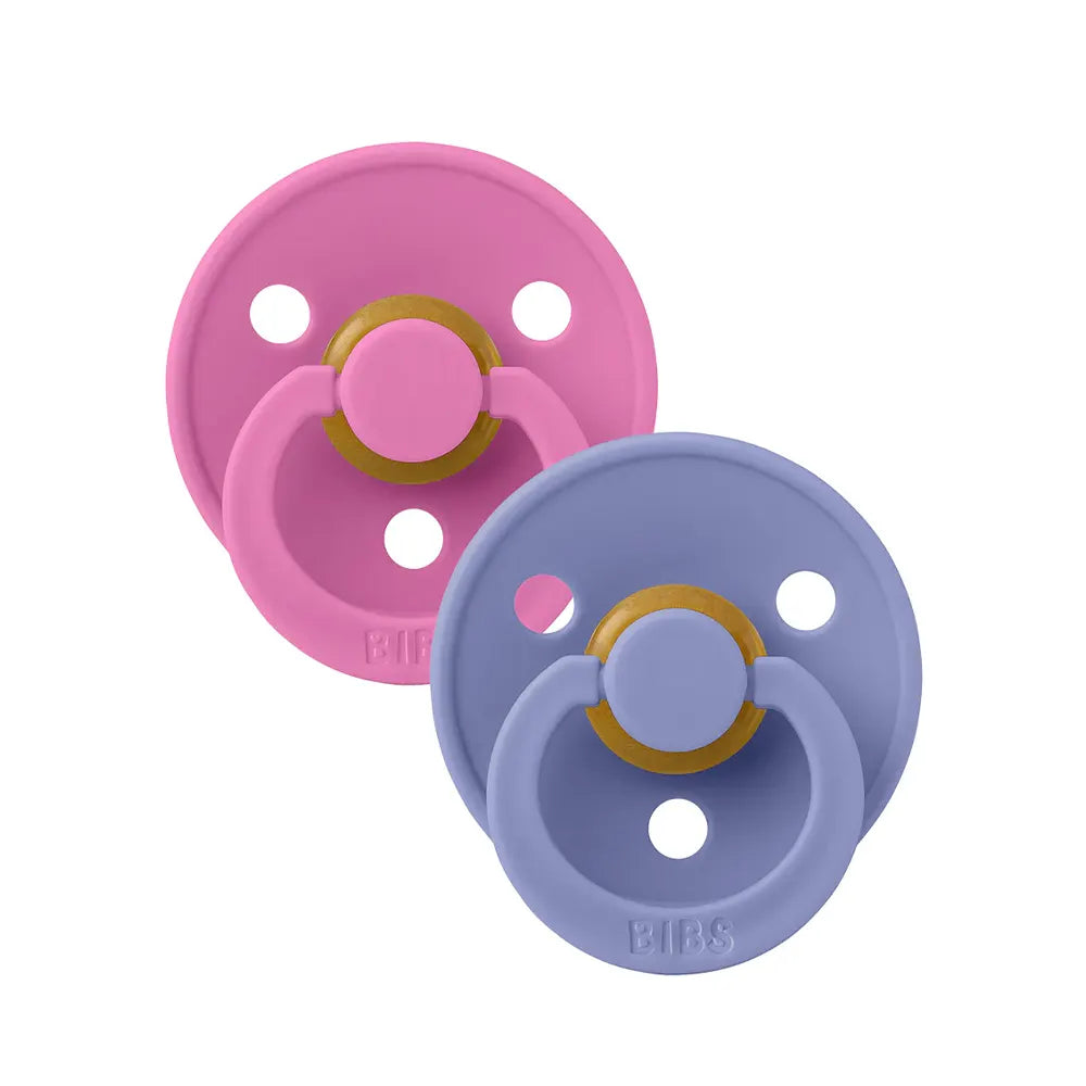 Sucettes BIBS Colour Round Peri / Bubblegum (0-6mois)-BIBS
