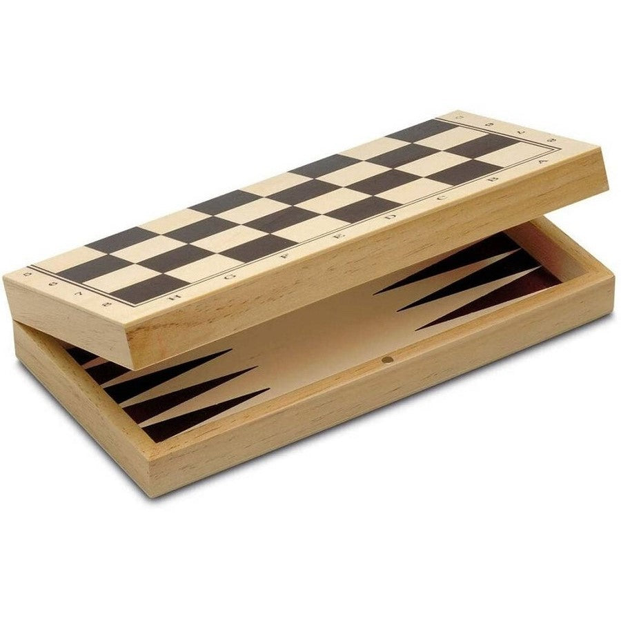 Jeu 3 en 1 – Échecs, Dames &amp; Backgammon en Bois-CAYRO