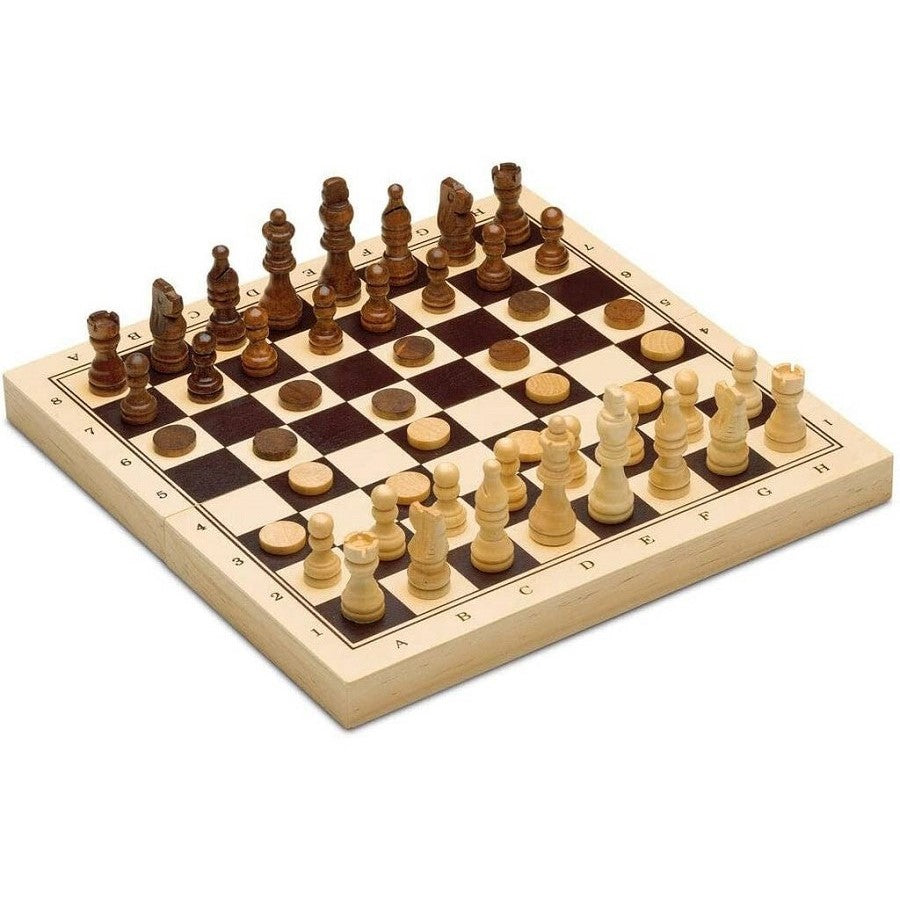 Jeu 3 en 1 – Échecs, Dames &amp; Backgammon en Bois-CAYRO