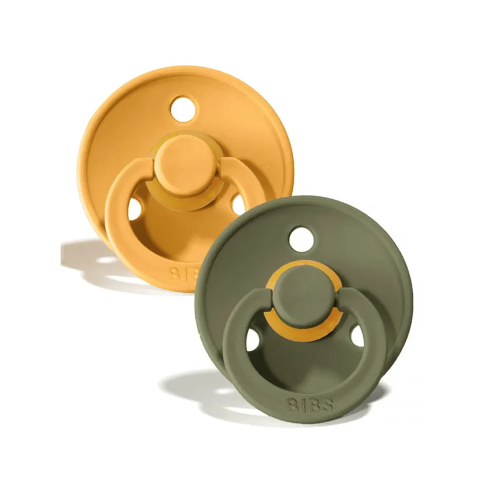 Sucettes BIBS Colour Round Honey Bee / Olive (6-18mois)-BIBS