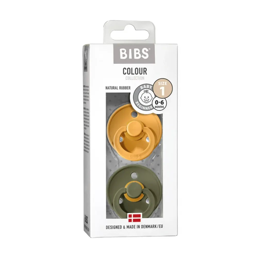 Sucettes BIBS Colour Round Honey Bee / Olive (6-18mois)-BIBS
