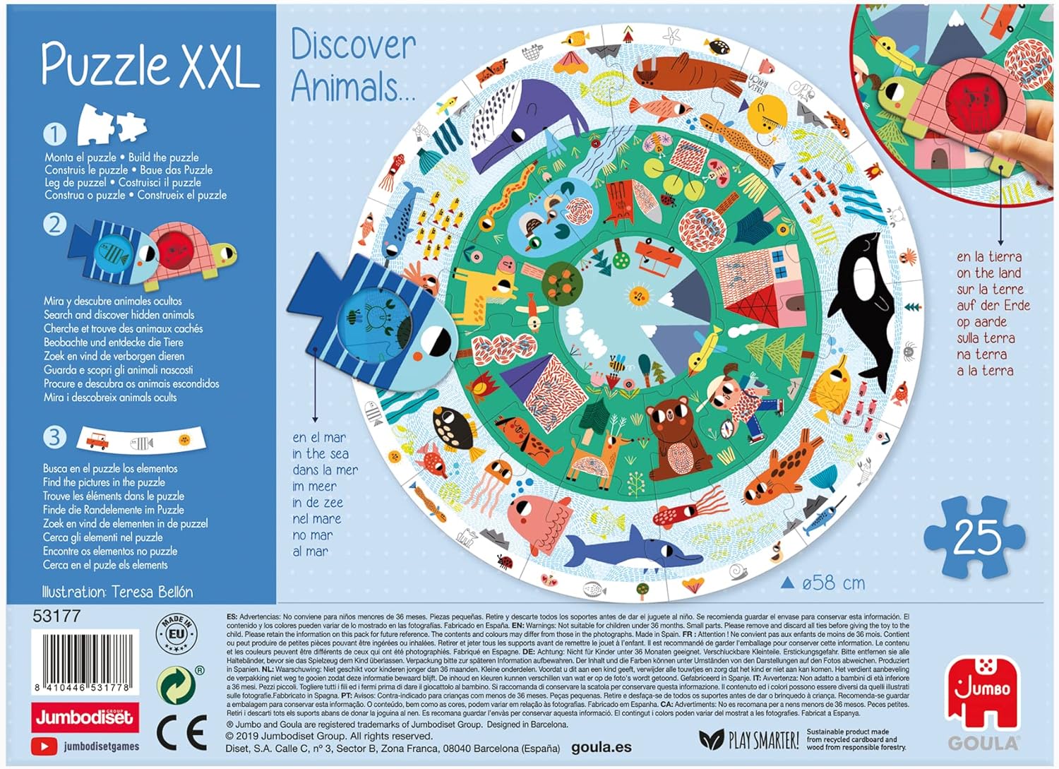 Goula Puzzle XXL Les Animaux de la Jungle - 18 Pièces