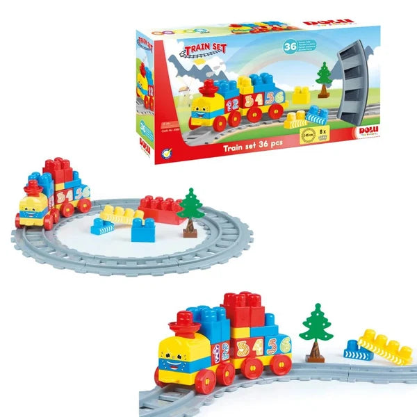 Train Set 36 Pièces – Circuit de Train avec Blocs de Construction