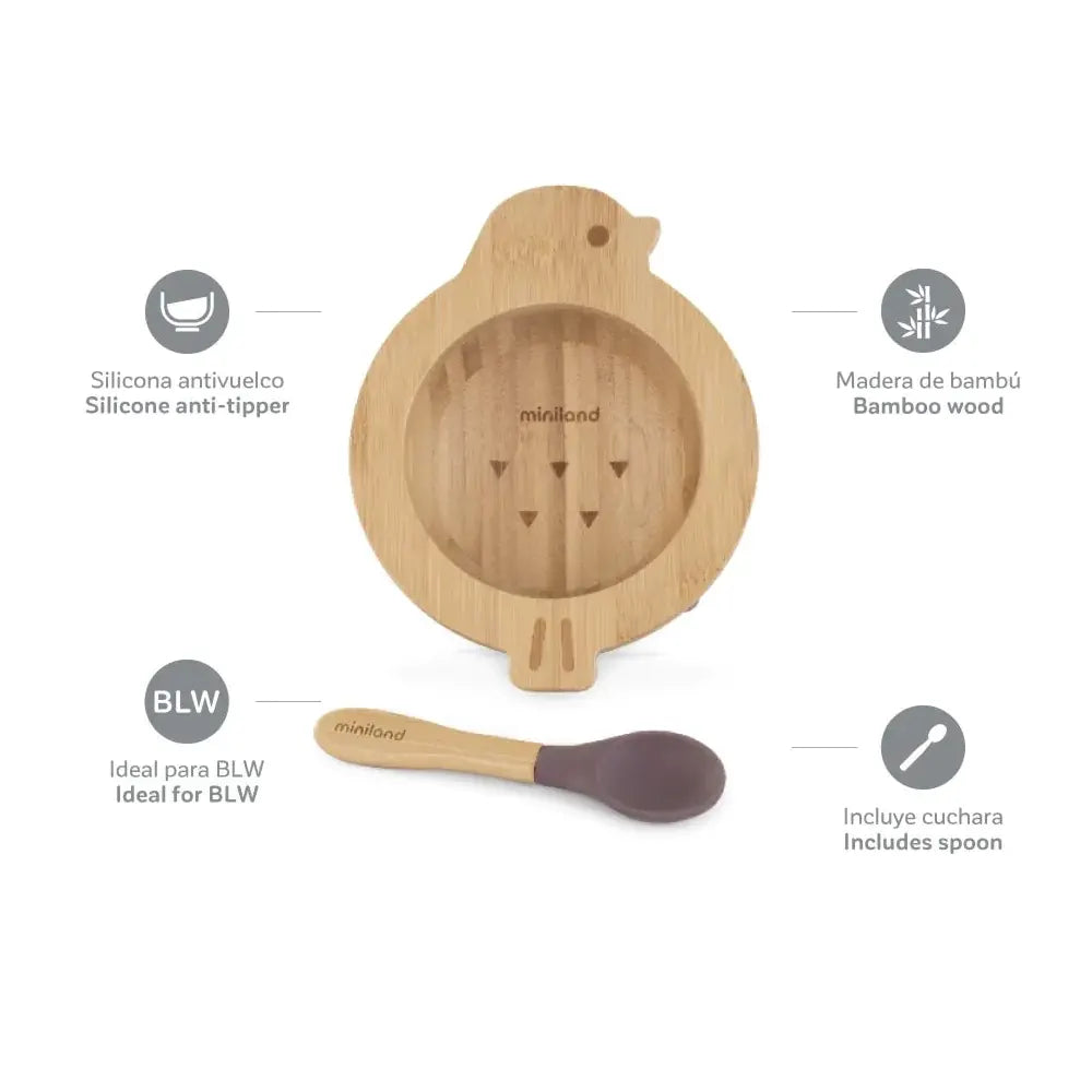 Set Bol en Bois &amp; Cuillère Oiseau – Miniland