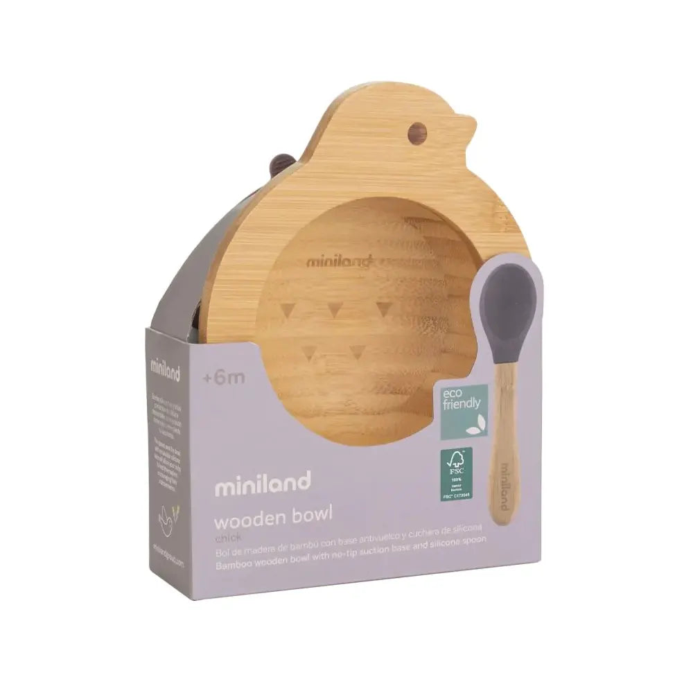 Set Bol en Bois &amp; Cuillère Oiseau – Miniland