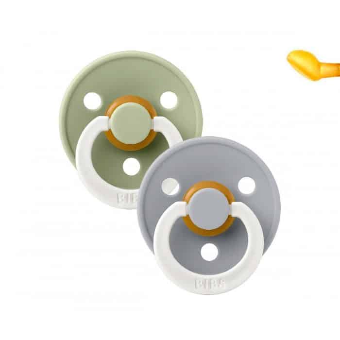 Sucettes BIBS Colour Anatomic Sage / Cloud - GLOW (0-6mois) -BIBS