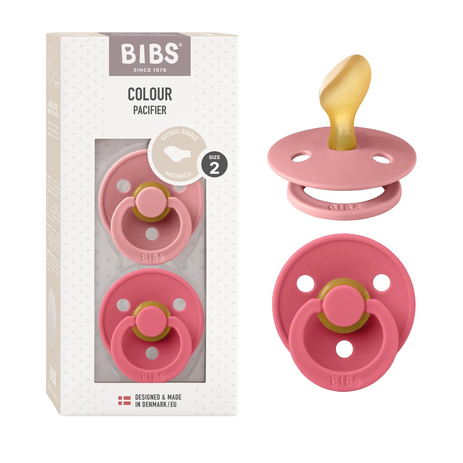 Sucettes BIBS Colour Anatomic Dusty Pink / Coral (6-18mois)-BIBS