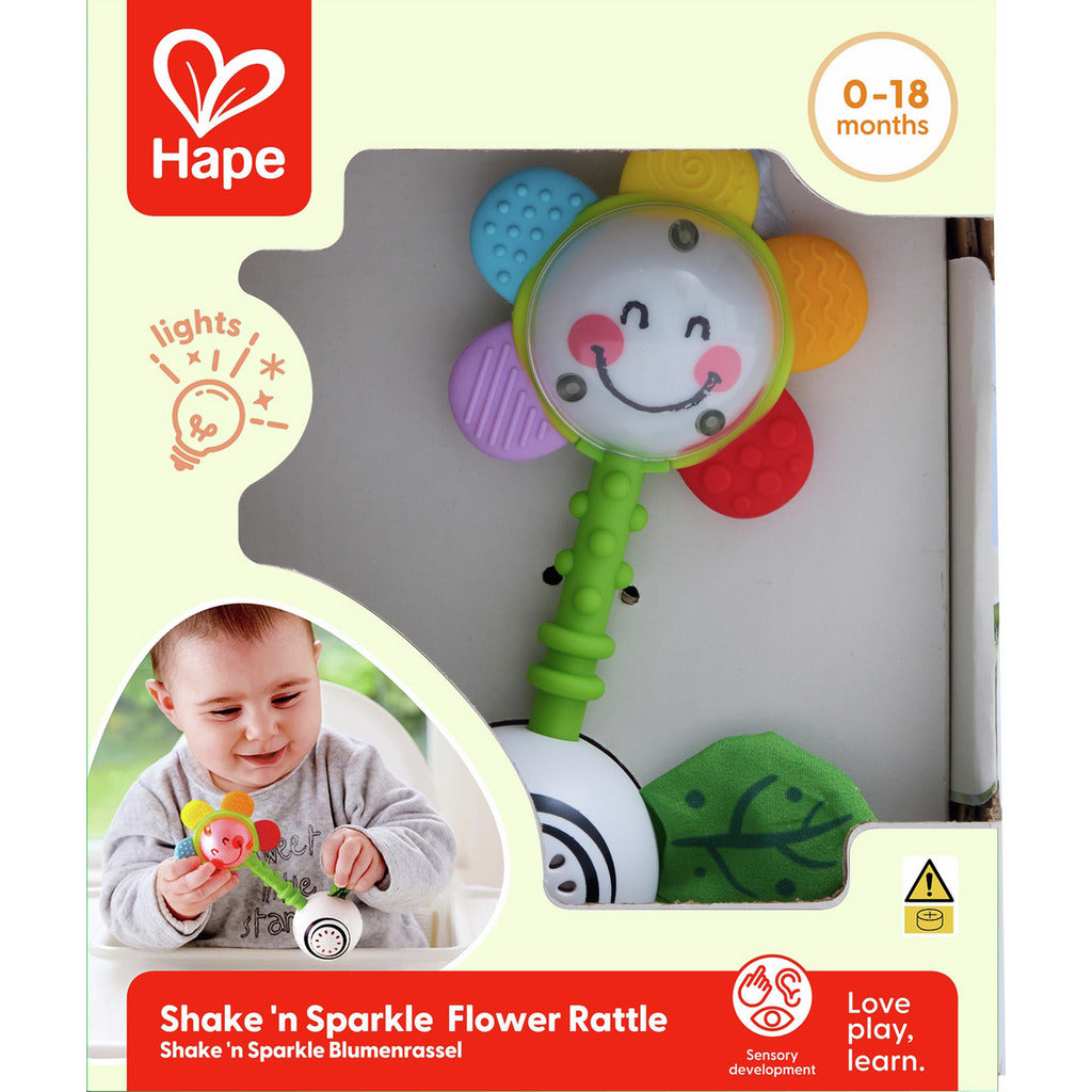 Hochet fleur scintillant Shake & Sparkle-HAPE