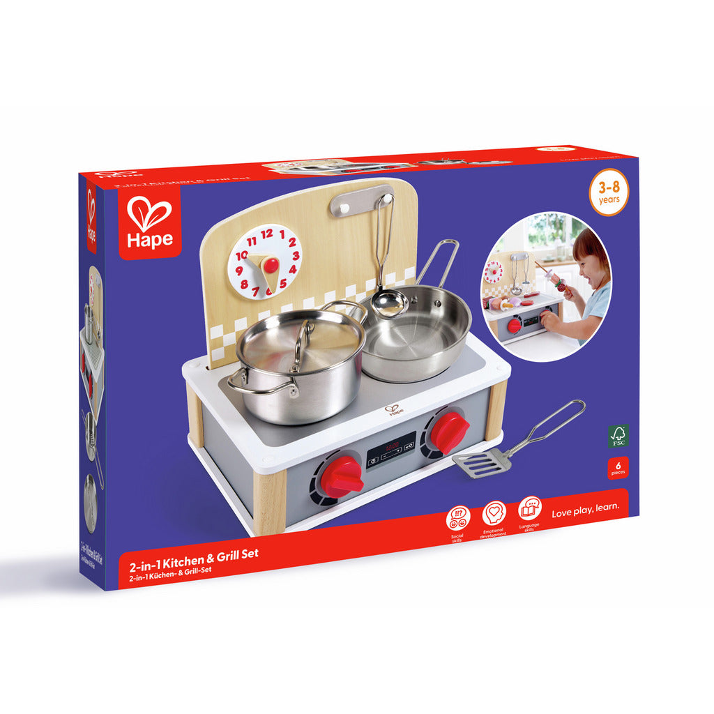 Cuisine & barbecue 2 en 1 en bois-HAPE