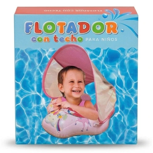 Bouée Siège Bébé avec Auvent Anti-Soleil