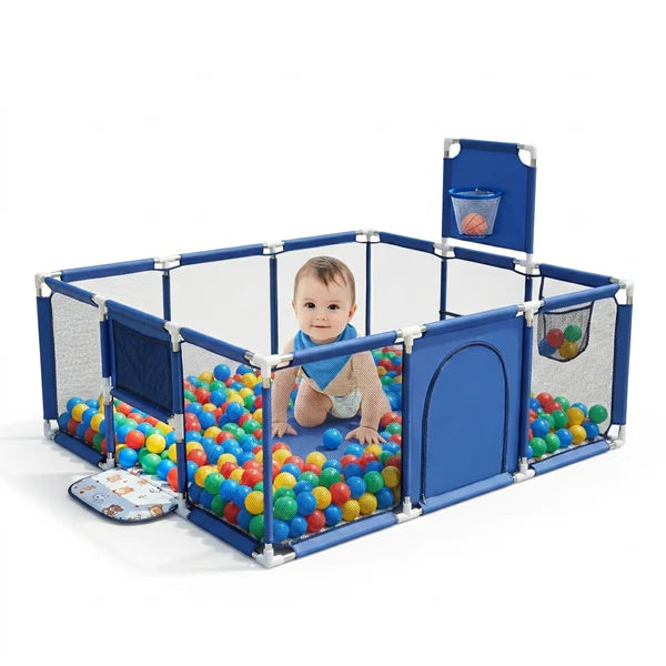 Parc de Jeux pour Bébé avec Filet de Protection et 30 Balles-SKU