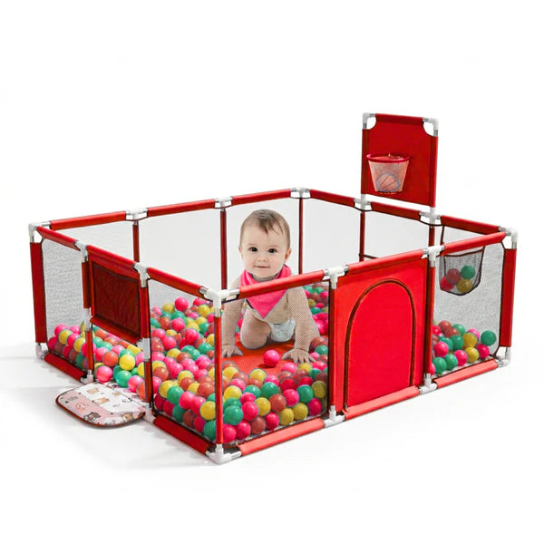 Parc de Jeux pour Bébé avec Filet de Protection et 30 Balles-SKU