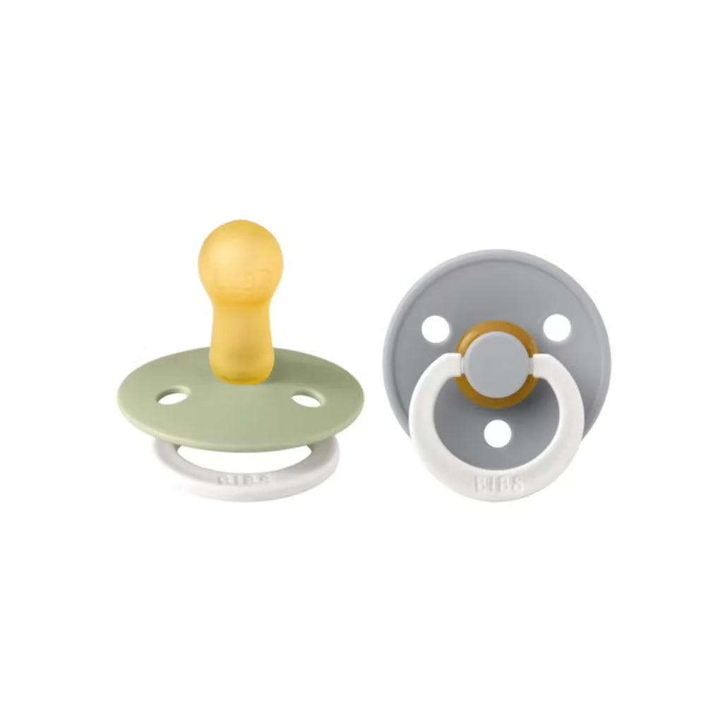 Sucette BIBS colour Round Sage / Cloud-GLOW (0-6mois)-BIBS