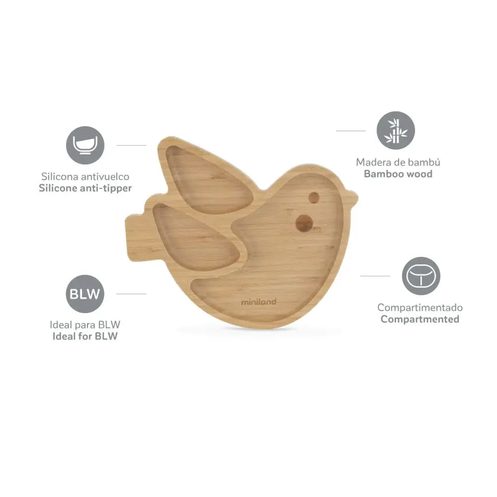 Assiette en Bois Oiseau – Miniland