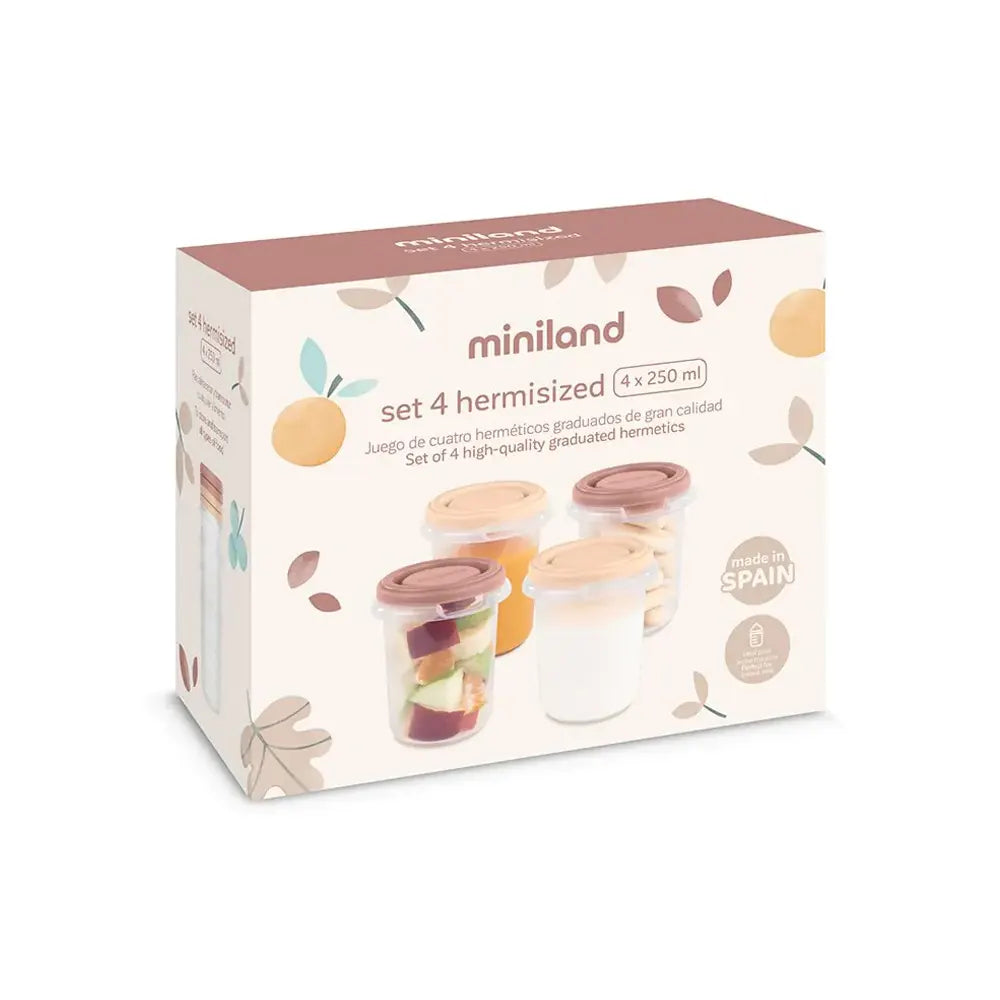 Miniland – Set de 4 Pots de Conservation Valencia – 250 ml