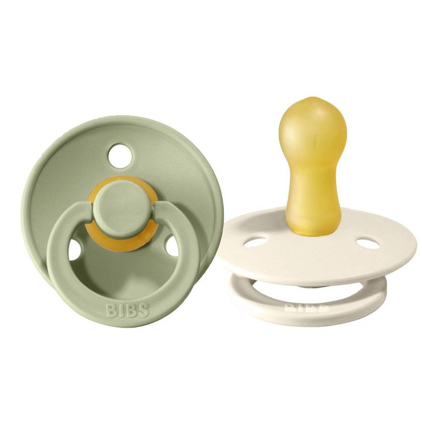 Sucettes BIBS Colour Round Ivory / Sage (6-18mois)-BIBS