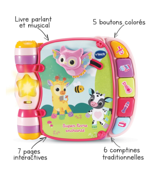 Super Livre Enchanté des Baby Loulous – Rose-VTECH