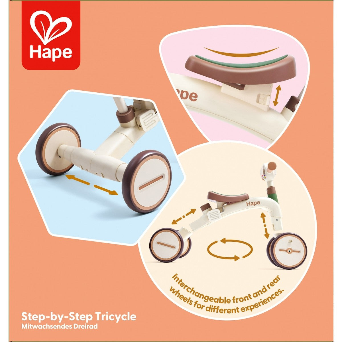 Tricycle Réglable 4 en 1 pour Tout-Petits-HAPE