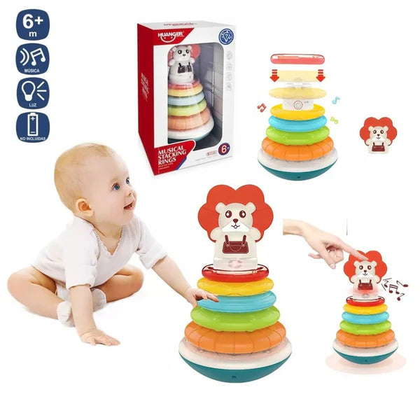 pyramide d’anneaux empilables musicale Lion - HUANGER