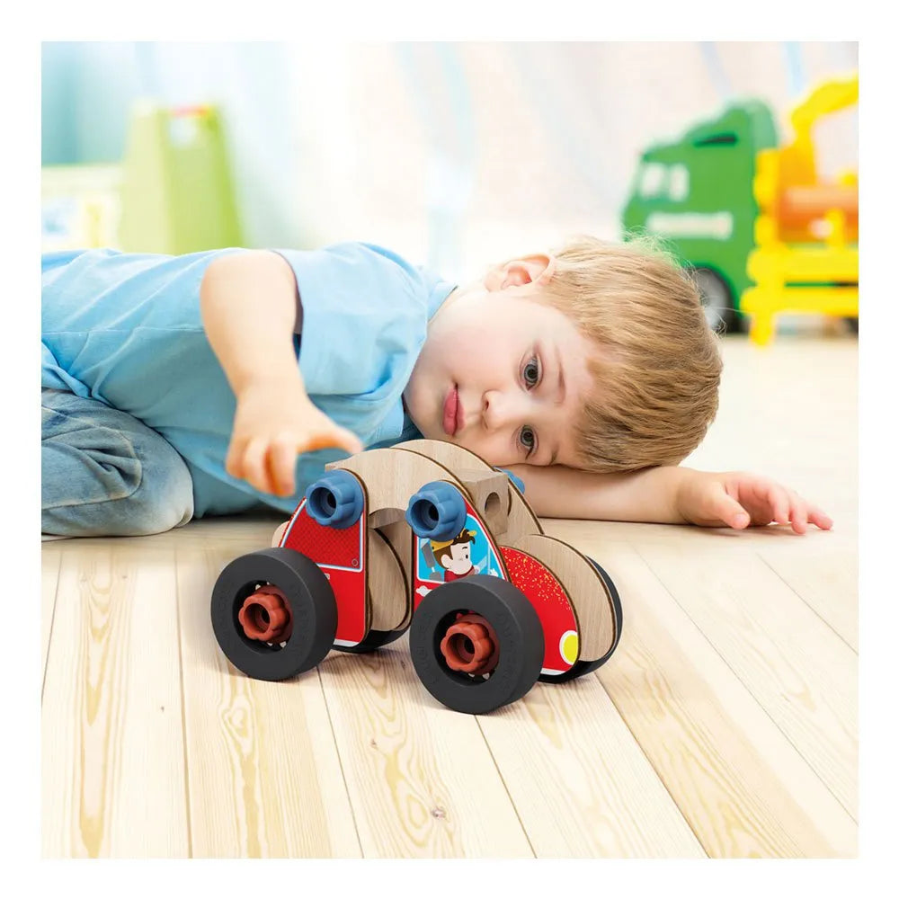 Véhicule en Bois a monter Playbio 32 pièces