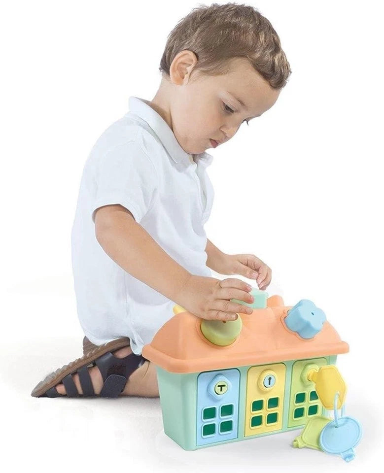 Maisonnette éducative avec portes, clés et jeu de formes-DOLU